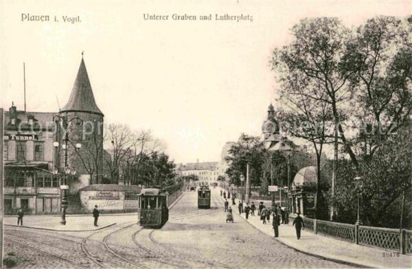 Strassenbahn Plauen Vogtland Unterer Graben Lutherpl