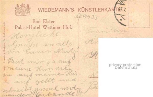 Verlag Wiedemann WIRO Nr. 2908 A Bad Elster Palast-Hotel Wettiner – Bild 2