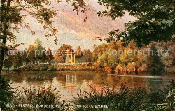 Verlag Tucks Oilette Nr. 735 Bad Elster Gondelteich Floratempel
