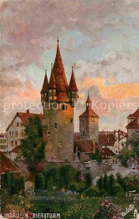 Verlag Tucks Oilette Nr. 736 Lindau Bodensee Diebsturm