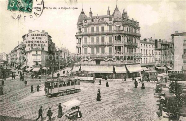 Strassenbahn Beziers Place de la Republique