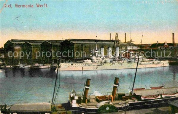 Dampfer Seitenrad Kiel Germania-Werft