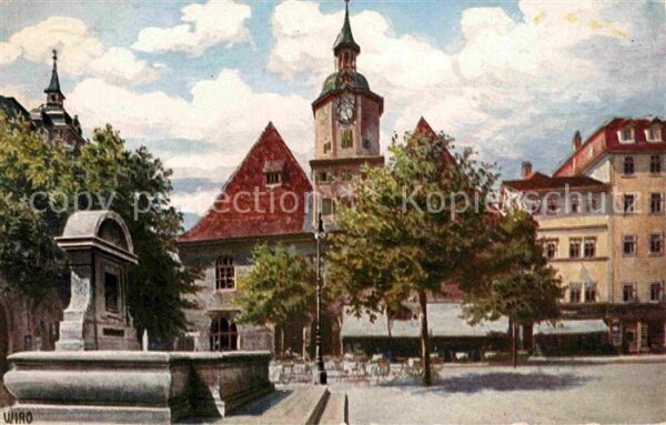 Verlag Wiedemann WIRO Nr. 2436 A Jena Rathaus Bismarckbrunnen
