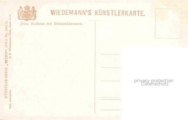 Verlag Wiedemann WIRO Nr. 2436 A Jena Rathaus Bismarckbrunnen – Bild 2