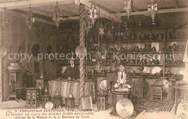 Exposition Coloniale Strasbourg 1924 Ciseleur sur Cuivre Souks Nord Africain