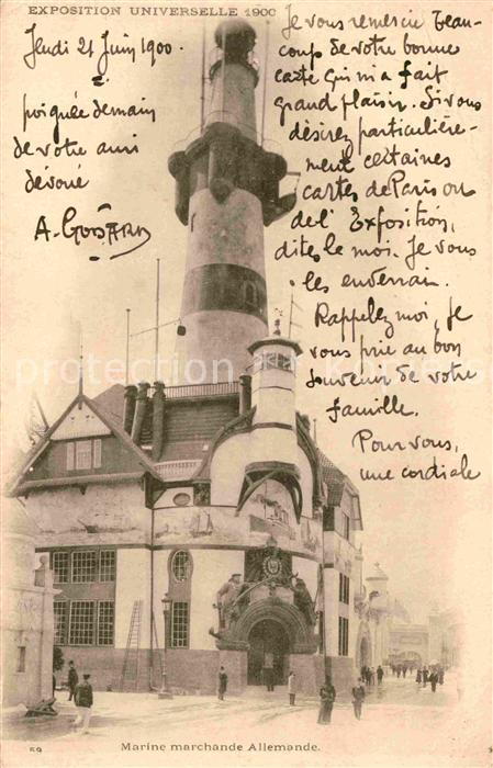 Exposition Universelle Paris 1900 Marine marchande Allemande