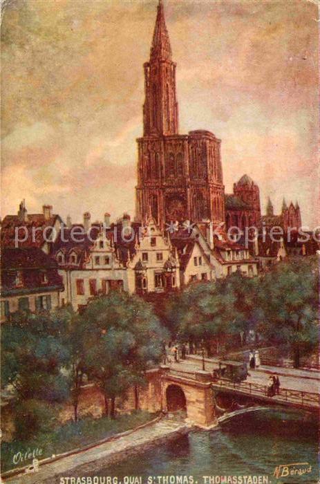 Verlag Tucks Oilette Nr. 12 Strasbourg Quai St. Thomas Thomassta