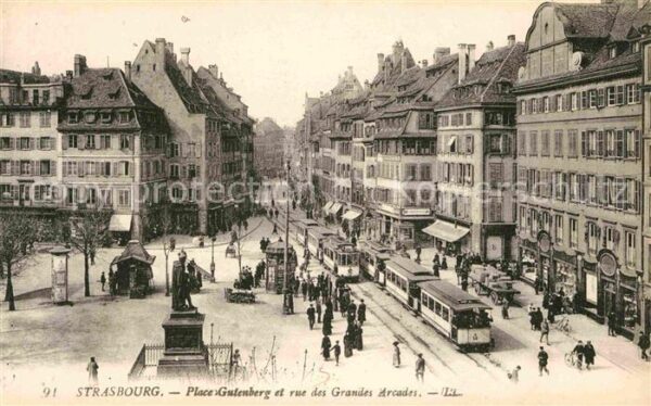 Strassenbahn Strasbourg Place Gutenberg Rue des Gran