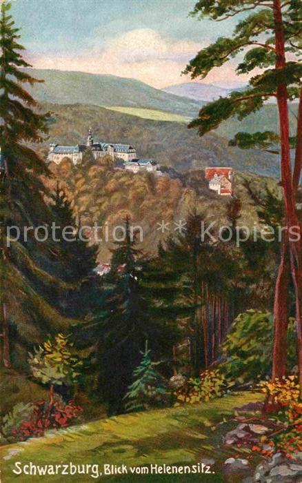 Kuenstlerkarte Karl Thomas Schwarzburg Blick vom Helen