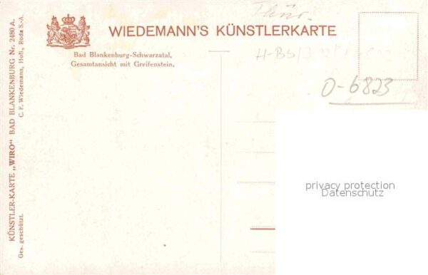 Verlag Wiedemann WIRO Nr. 2480 A Bad Blankenburg-Schwarzatal Gesa – Bild 2