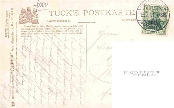 Verlag Tucks Oilette Nr. 617 B Frankfurt am Main Dom Charles E. – Bild 2