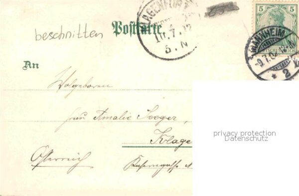 Bismarck Denkmal Mannheim Litho – Bild 2