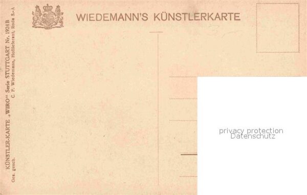 Verlag Wiedemann WIRO Nr. 1924 B Stuttgart Marktplatz Rathaus – Bild 2