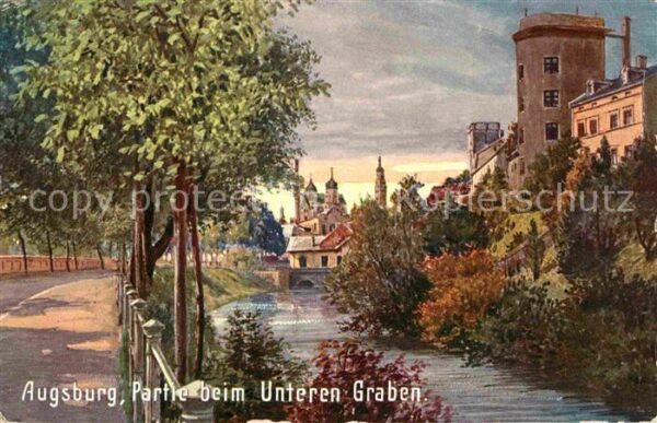 Verlag Wiedemann WIRO Nr. 2146 A Augsburg Partie beim Unteren Gra