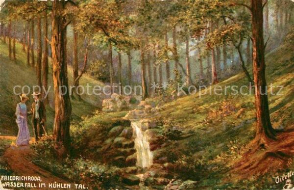 Verlag Tucks Oilette Nr. 649 B Friedrichroda Wasserfall im Kühle