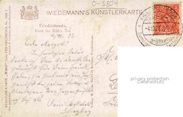 Verlag Wiedemann WIRO Nr. 3488 A Friedrichroda Kühle Tal – Bild 2