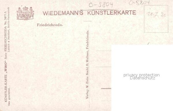 Verlag Wiedemann WIRO Nr. 3487 A Friedrichroda – Bild 2