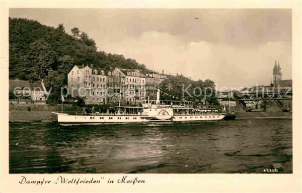 Dampfer Seitenrad Weltfrieden Meissen