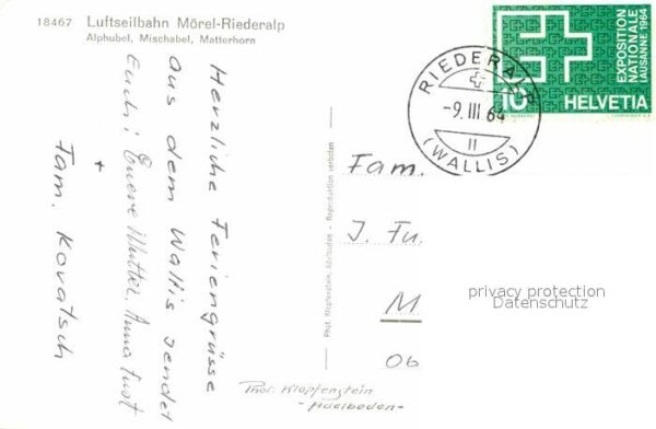 Seilbahn Mörel-Riederalp Alphubel Mischabel Matt – Bild 2