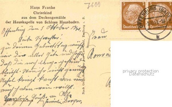 Franke Hans Christkind Deckengemälde Hauskapelle Sc – Bild 2