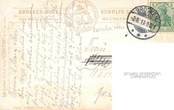 Verlag Tucks Oilette Nr. 102 Brocken Brocken-Hotel Paul Thomas – Bild 2