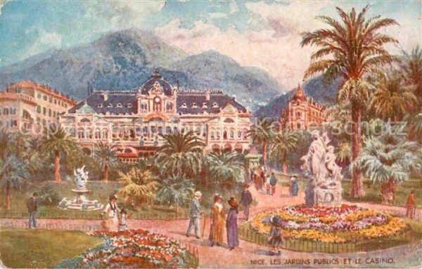 Verlag Tucks Oilette Nr. 110 Nice Les Jardins Publics Casino Hen