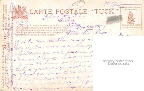 Verlag Tucks Oilette Nr. 110 Nice Les Jardins Publics Casino Hen – Bild 2