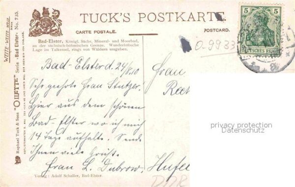 Verlag Tucks Oilette Nr. 735 Bad Elster N. Beraud – Bild 2