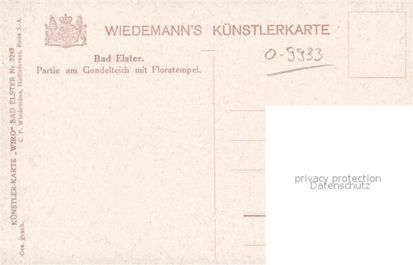 Verlag Wiedemann WIRO Nr. 3249 Bad Elster Partie am Gondelteich F – Bild 2