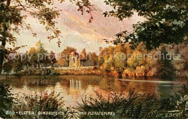 Verlag Tucks Oilette Nr. 735 Bad Elster Gondelteich Floratempel