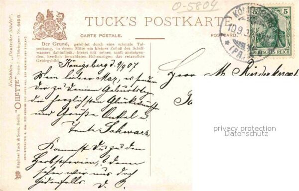 Verlag Tucks Oilette Nr. 649 B Friedrichroda Der Grund – Bild 2