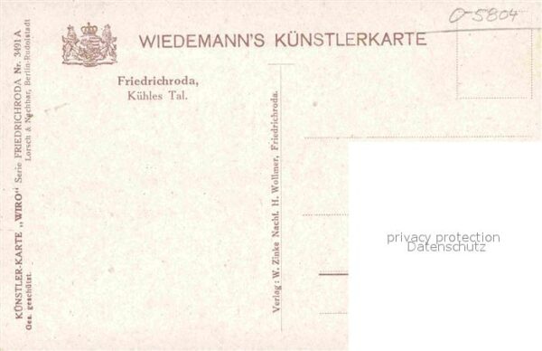 Verlag Wiedemann WIRO Nr. 3491 A Friedrichroda Kühles Tal – Bild 2