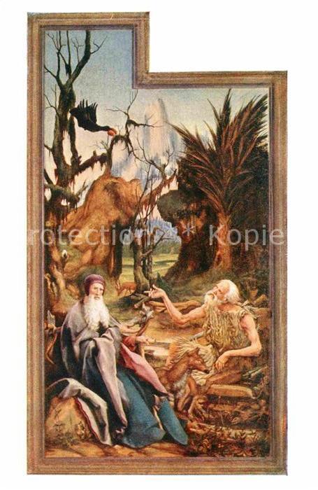 Kuenstlerkarte Mathias Grunewald Conversation Saint An