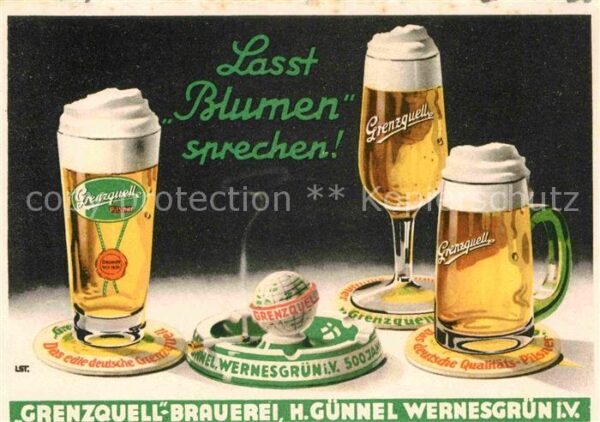 Bier Grenzquell Brauerei H. Günnel Wernesgrü