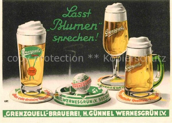 Bier Grenzquell Brauerei H. Günnel Wernesgrü