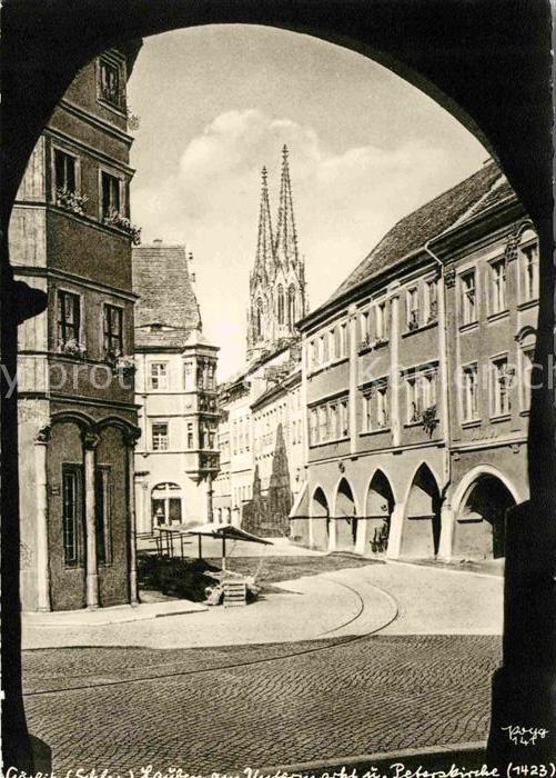 Foto Popp Nr. 141 Görlitz Schlesien Untermarkt Peters