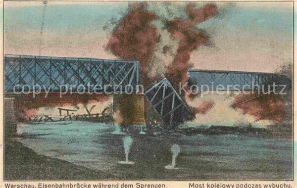 Warschau Masowien Eisenbahnbrücke Sprengung
