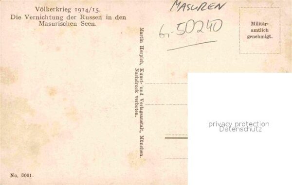 Masuren Niedersee Ostpreussen Völkerkrieg 1914 1915 Russenvernichtung – Bild 2