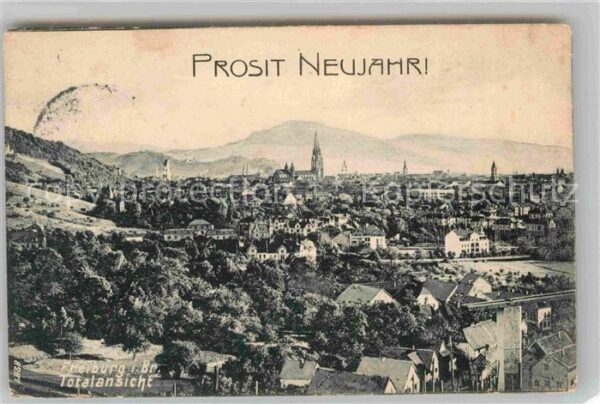 Glueckwunsch Neujahrswünsche Freiburg Panorama Münst