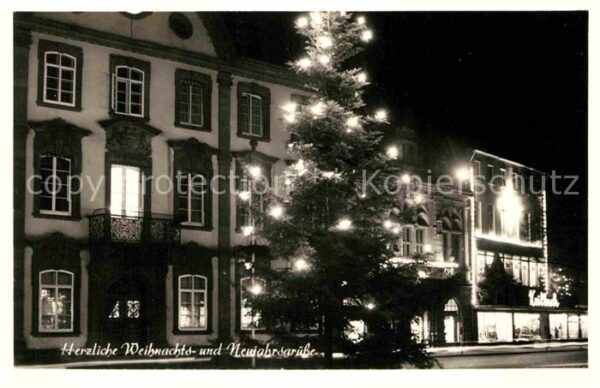 Weihnachten Neujahrsgrüße Nachtaufnahme Offenburg