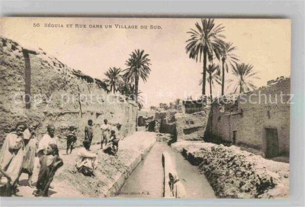 Tunesien Seguia et Rue dans un Village du Sud