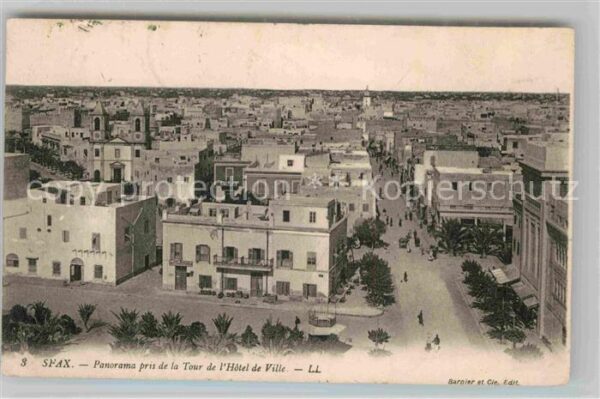 Sfax Tunesie Panorama pris de la Tour de l_Hotel de