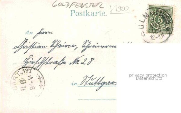 Goldfensterkarte Nr. 1487 Ulm Donau – Bild 2