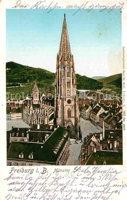 Goldfensterkarte Nr. 1885 Freiburg im Breisgau Münster