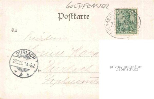 Goldfensterkarte Nr. 1884 Kaufhaus Freiburg im Breisgau – Bild 2