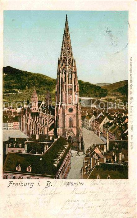 Goldfensterkarte Nr. 1885 Freiburg im Breisgau Münster