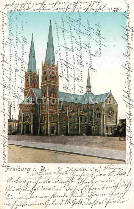 Goldfensterkarte Nr. 1959 Freiburg im Breisgau St. Johannisk