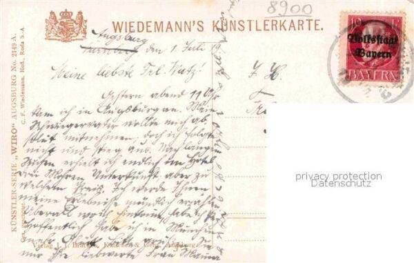 Verlag Wiedemann WIRO Nr. 2149 A Augsburg Fünfgratturm – Bild 2
