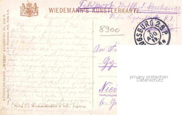 Verlag WIRO Wiedemann Nr. 2145 A Augsburg Rathaus Perlachturm – Bild 2