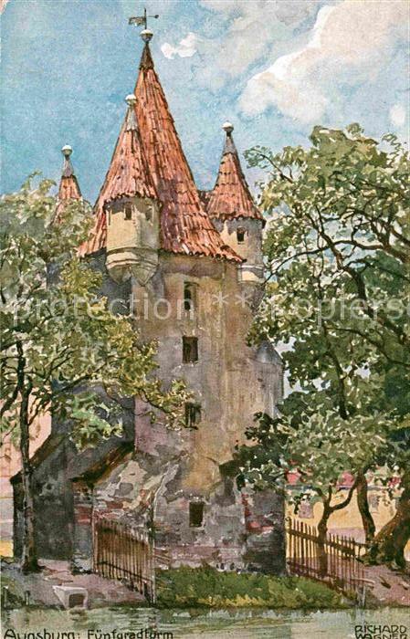 Wagner Richard Kuenstler Augsburg Fünfgradturm